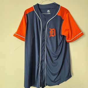 Detroit Tigers Majestic Navy and Orange Jersey